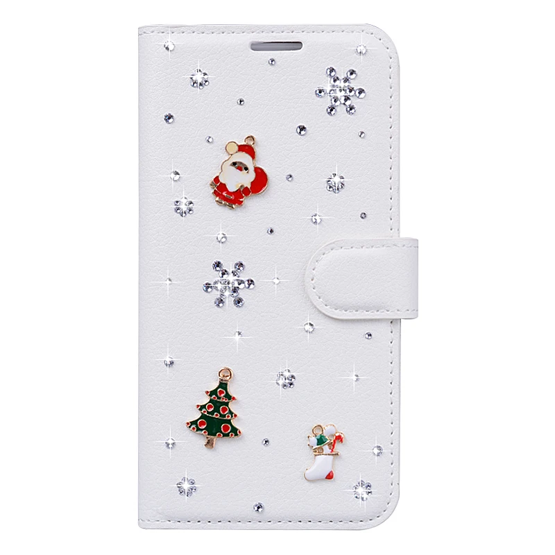 

Diamond Phone Case For Oppo Realme XT Cover Christmas Santa Tree Elk Case for Oppo Realme X2 X 2 Pro Back Bling Luather Case
