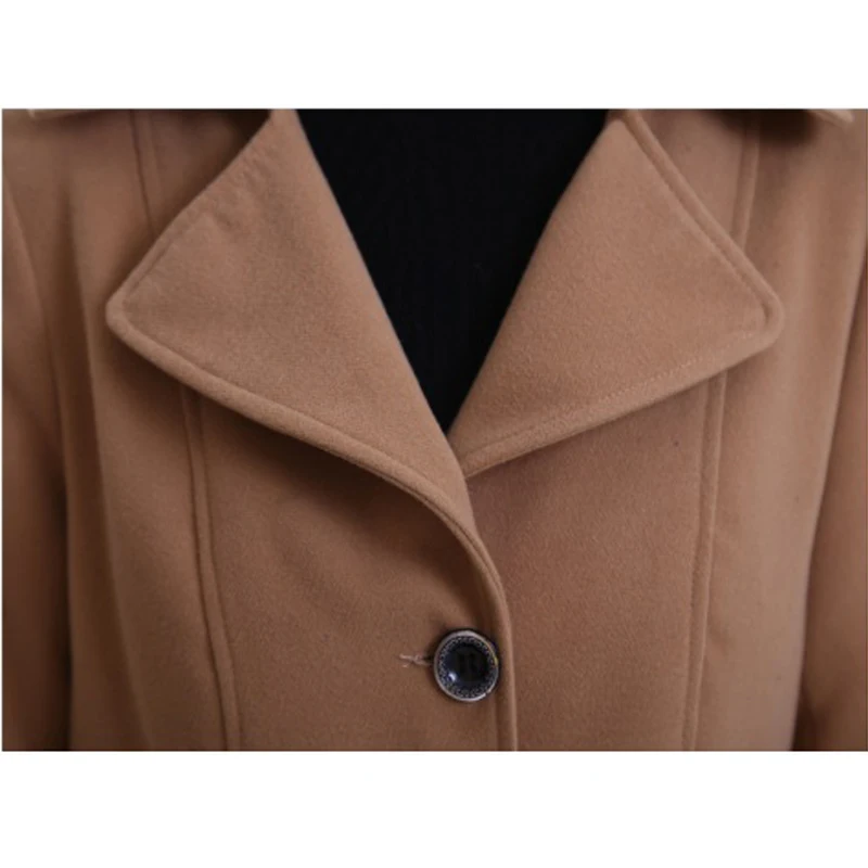 Пальто женское зимнее имитация двусторонней шерсти большого размера W80 | Женская