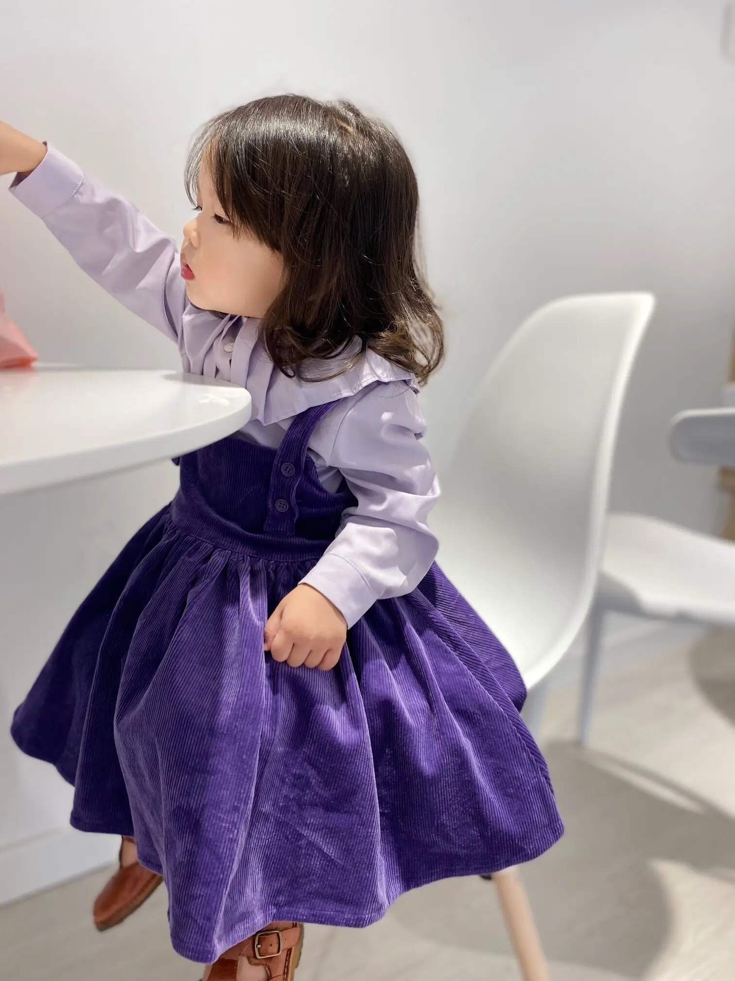 Детское платье для девочек 2021 AW Осенний брендовый комплект с юбкой и милое