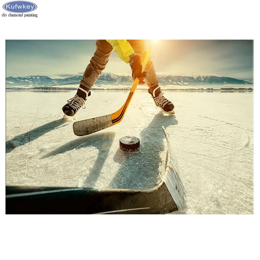 

Ice Hockey Scenery DIY Diamond Painting Square Round Diamond mosaic cross stitch bead Embroidery kit 5D Corridor aisle decor