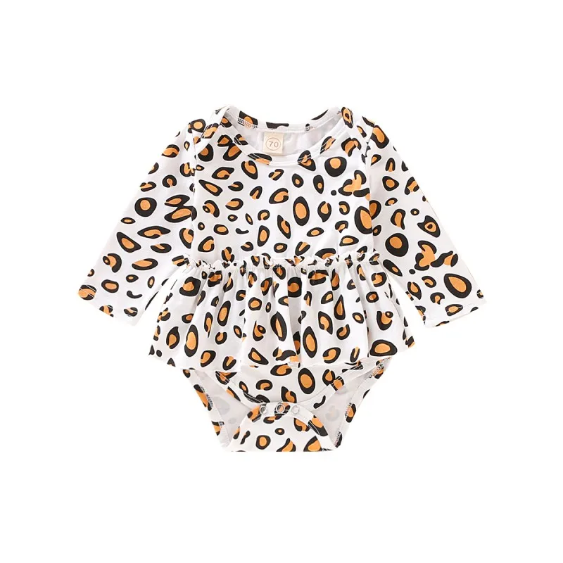 Одежда для маленьких девочек и мальчиков с длинными рукавами леопардовые