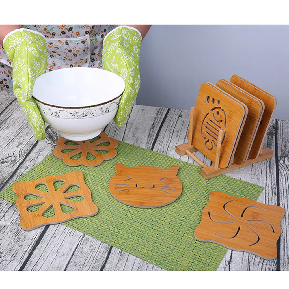 Новинка 2019 Нескользящие подставки для чашек с полой древесиной и теплоизоляцией