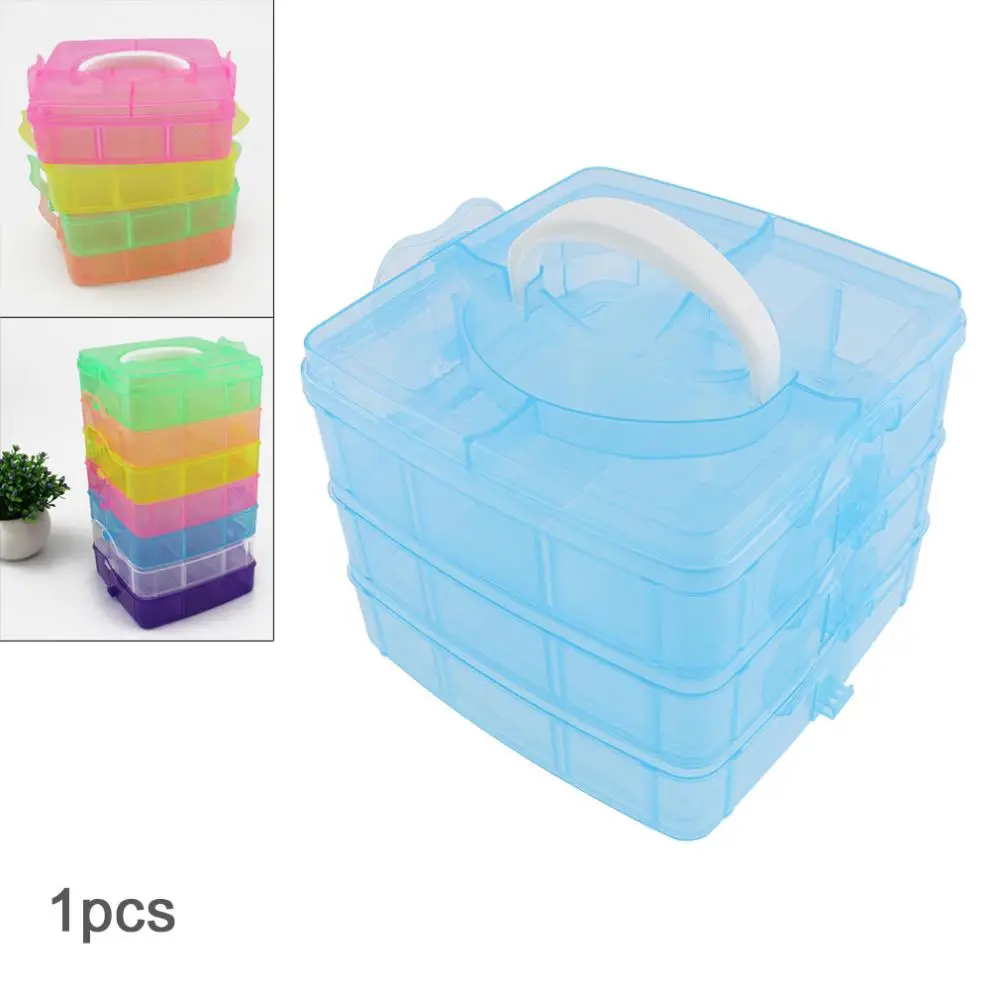 

Three-layer 18 Lattice PP Plastic Small Portable Detachable Storage Hold-all Box for Tools / Home