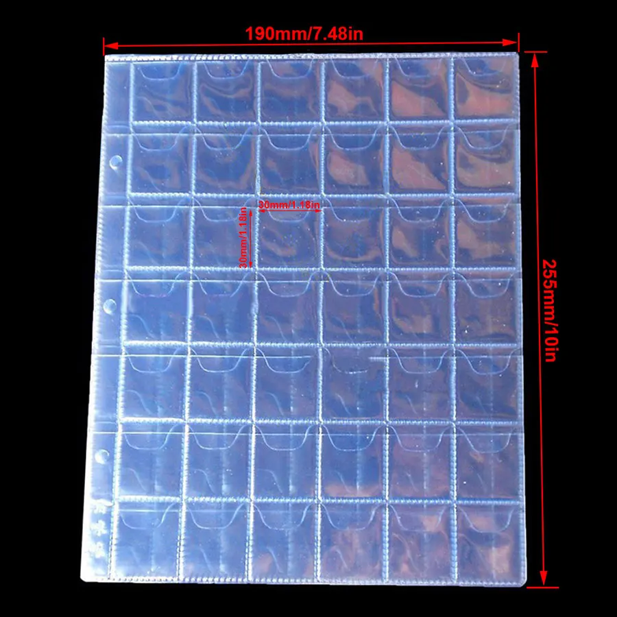 10 шт./лот 420 карманов альбом для монет коллекция 28 мм почтовый штамп памятные