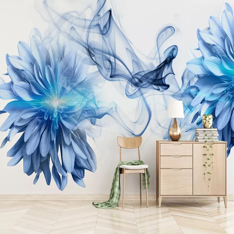 Фотообои на заказ 3D абстрактное искусство синий смог фото настенная живопись