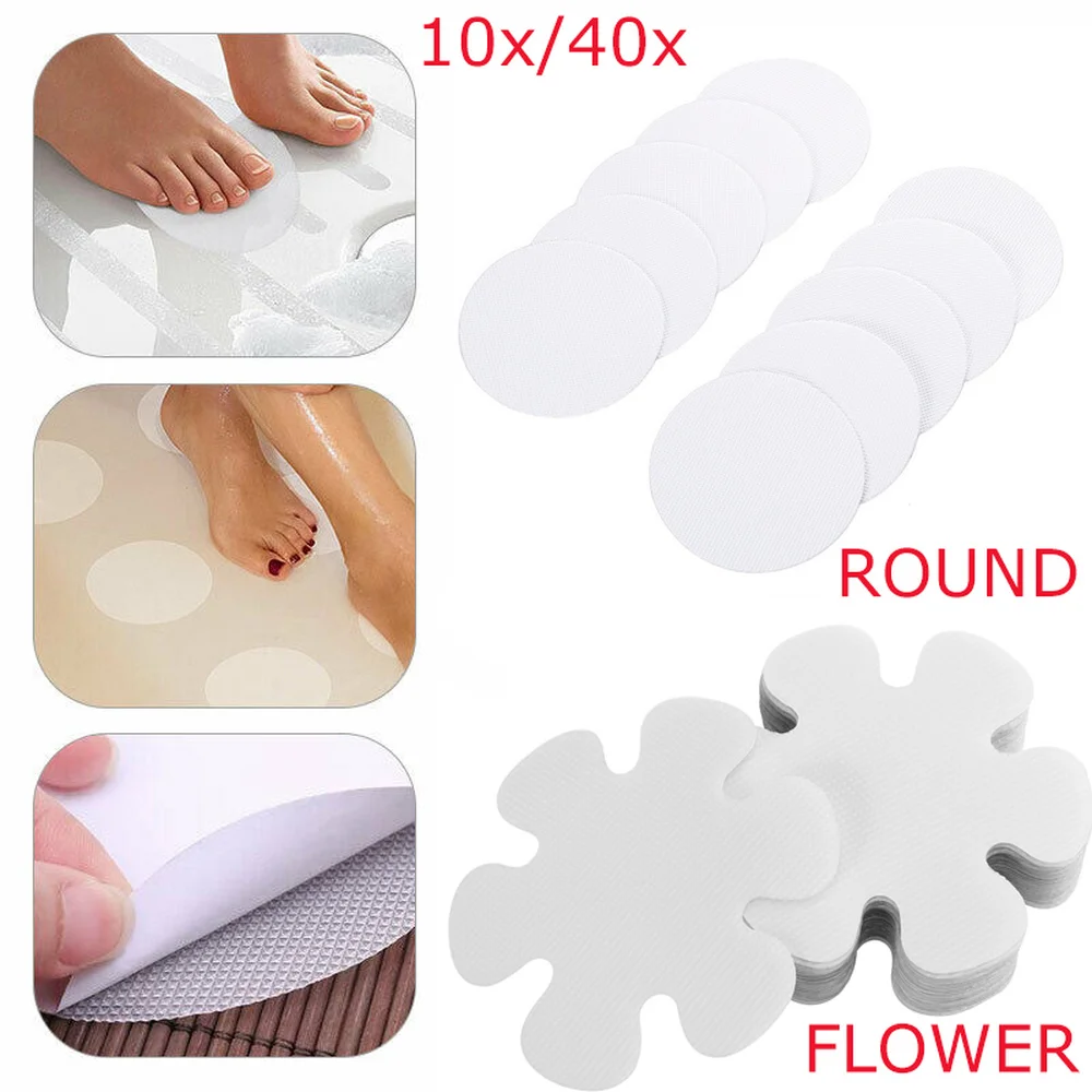 

OUNONA 20PCS Flower Shape PEVA Anti-slip Bathtub Stickers Decals Safety Bath Shower Treads 10CM (Transparent)