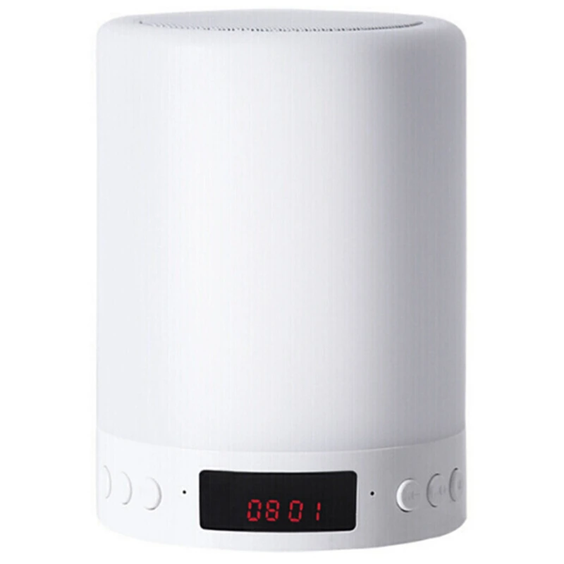 

Лампа с Bluetooth динамиком, умный светодиодный ночник с будильником, светильник льник с 3 режимами контакта и регулируемой яркостью, 7 цветов