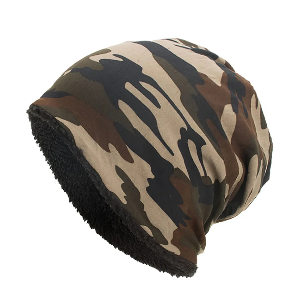 

2019 Fashion Women Men Baggy Camouflage Crochet Winter Wool Ski Beanie Caps Hat Skull Slouchy Caps Green Dance