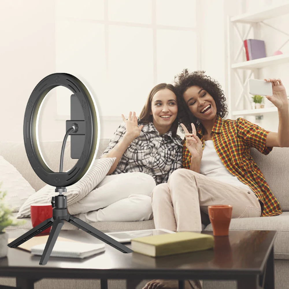 Фон для фотосъемки 10 дюймов светодиодный кольцевой светильник штатив Трипод