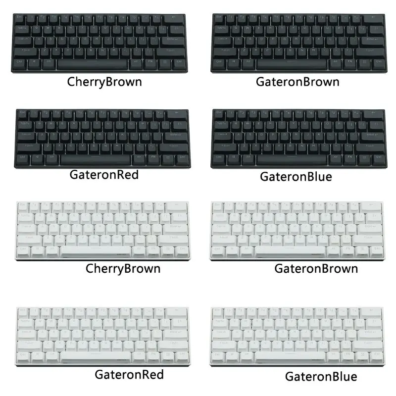 Anne Pro 2 60% NKRO Bluetooth 4.0 Type-C RGB 61 Keys Mechanical Gaming Keyboard Cherry Switch Gateron Switch