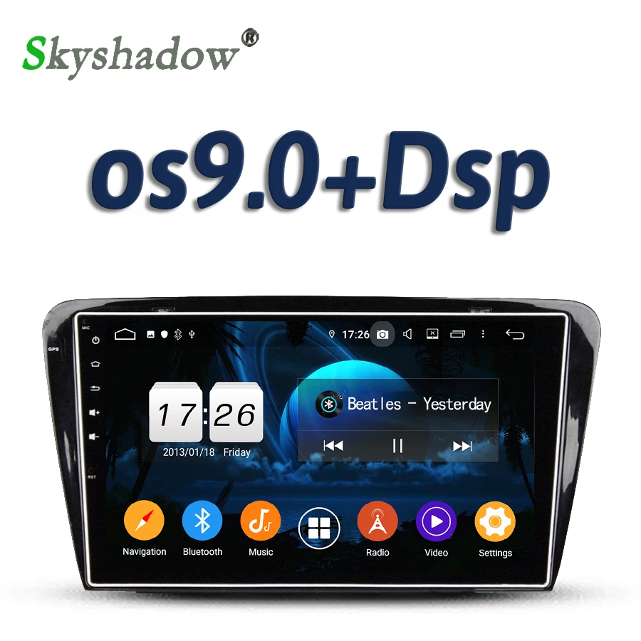 DSP 10 1 &quotIPS Android 2G + 16G 4 ядра автомобильный dvd плеер GPS RDS радио wifi Bluetooth 5 0 для Skoda Octavia