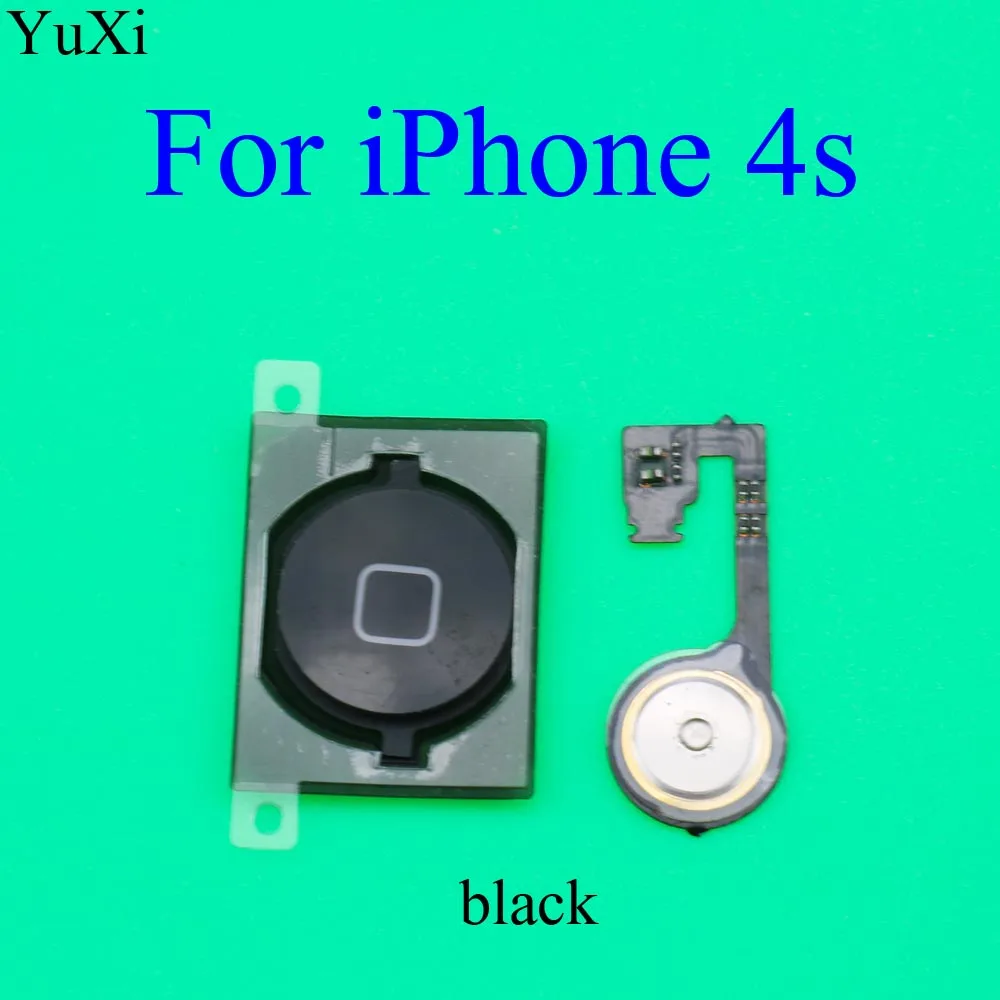 YuXi для Apple iPhone 4S Кнопка возврата шлейф лента 4 Домой Запасные части черный |