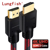 lungfish hdmi compatible cable 2 0 4k 1080p 3d gold plated high speed for ps3 hdtv tv mi box projector laptop