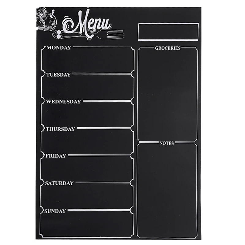 Новая Доска Для еженедельного меню магнитная доска для на холодильник черная