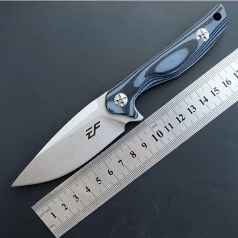 

Уличный прямой нож EF108, стальное лезвие D2, фиксированный, G10 + стальная ручка, портативные охотничьи инструменты для фруктов и кемпинга