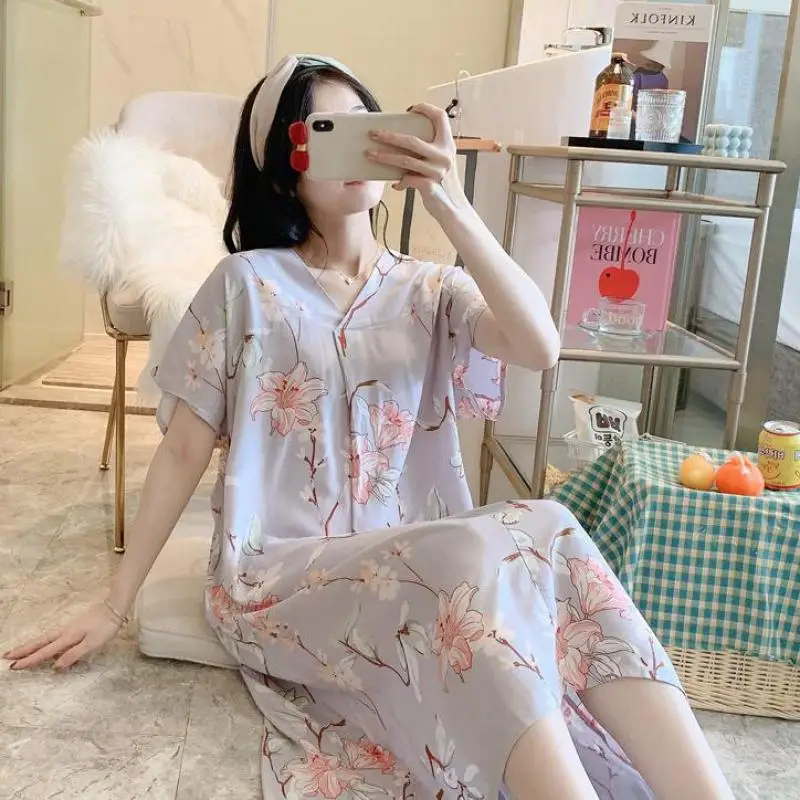 

Пикантная Домашняя одежда, ночная рубашка, Летняя женская одежда для сна, новая ночная рубашка, хлопковая Домашняя одежда, интимное белье с ...