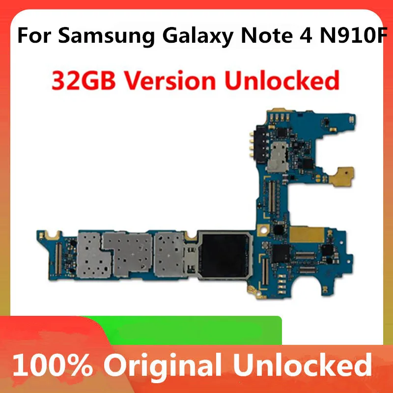 Оригинальная разблокированная материнская плата для Samsung Galaxy Note 4 N910F 32 ГБ