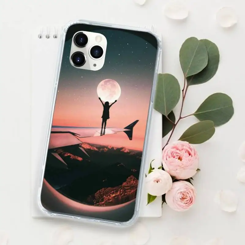 

Aircraft Airplane fly travel cloud Phone Case for iPhone 11 12 mini pro XS MAX 8 7 6 6S Plus X 5S SE 2020 XR Luxury shell funda