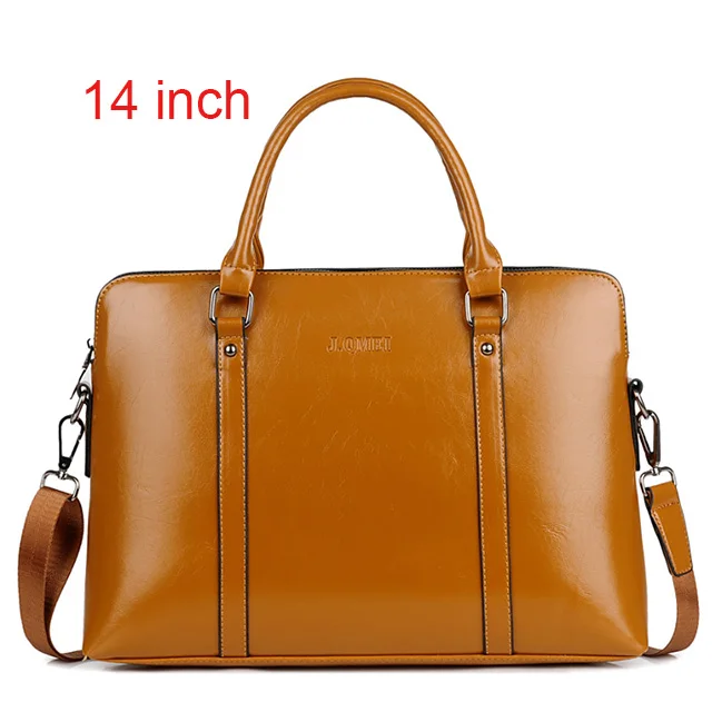 brown 14 inch Женская сумка для ноутбука 14 15,6 дюймов, деловой портфель s из искусственной кожи, женский портфель, женская сумка для ноутбука, переносная офисная сумка - Цвет: brown 14 inch