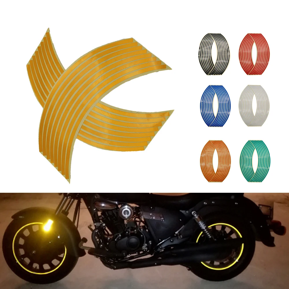 

Motorcycle Wheel Sticker 3D Reflective Rim Tape Auto Decals Strips For Honda VFR 750 800 VTR1000F CBR 125 300 500 R F FA X RC51