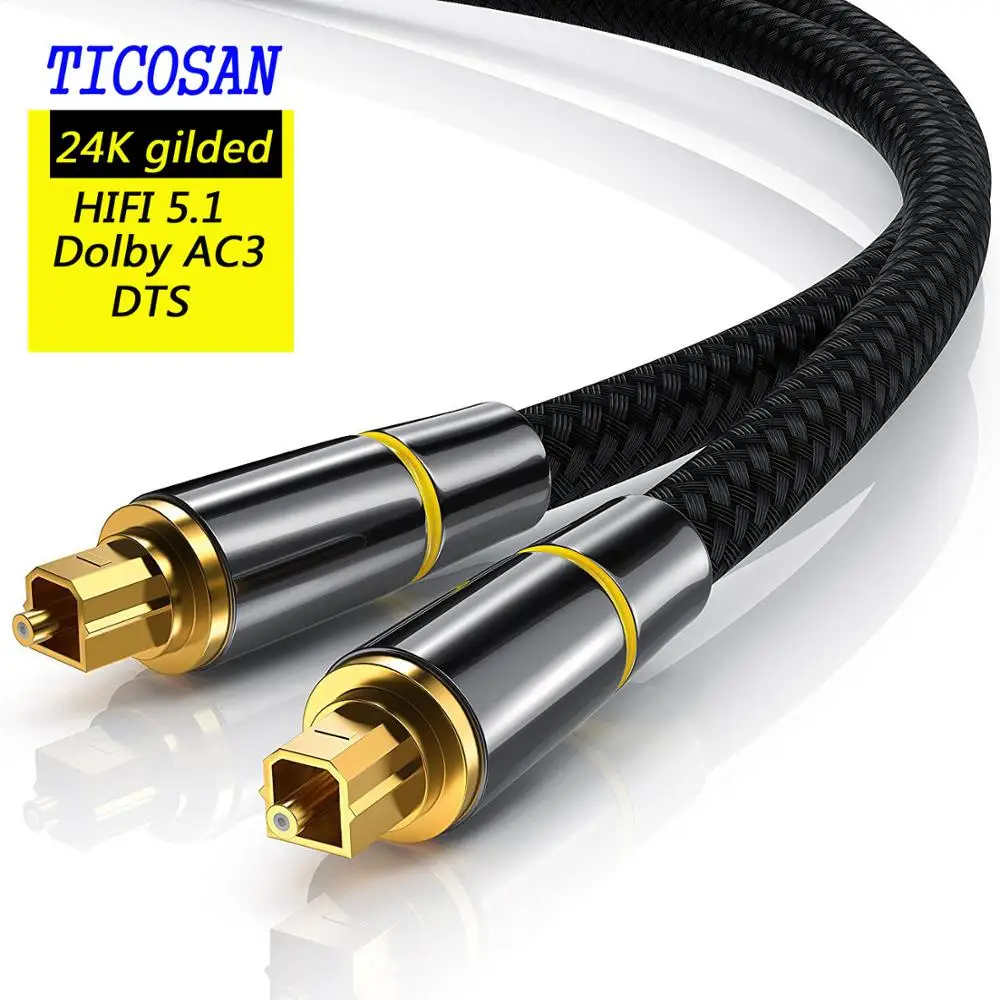 Волоконно-оптический кабель Ticosan HIFI 5 1 SPDIF Toslink аудиокабель для ТВ-приставки PS4