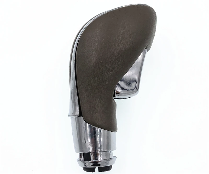 Коричневая Хромированная ручка переключения передач из искусственной кожи для