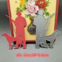 hunter and dog metal cutting dies scrapbooking craft stamps cutdie embossing card make stencil