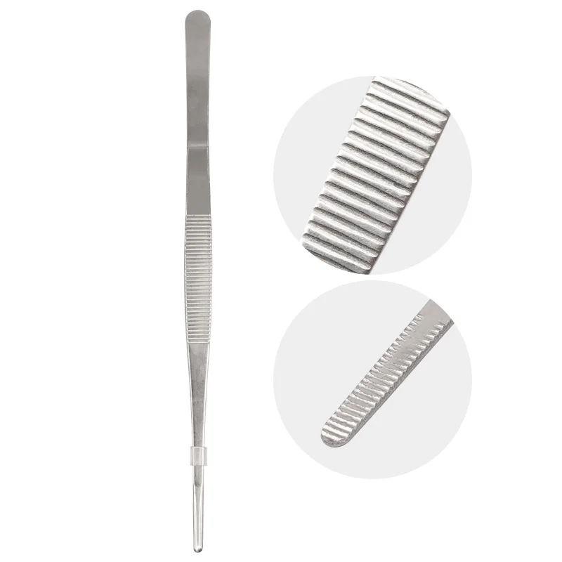 Пинцет медицинский прямой из нержавеющей стали 14-25 см | Дом и сад