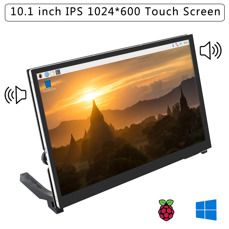 Raspberry Pi 4B 10 1 дюймовый сенсорный экран 1024x600 IPS ЖК дисплей с 2 выключателями +