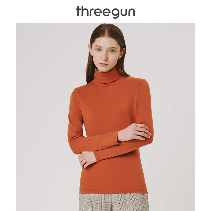 THREEGUN термобелье топы женские рубашки с высоким воротником Повседневная