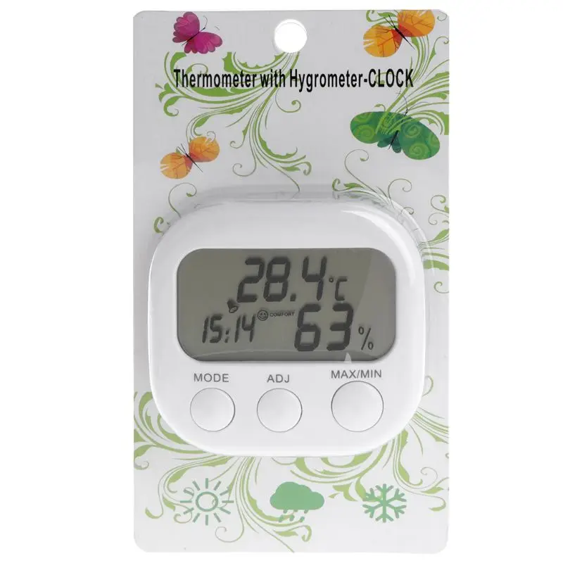 

Digital LCD Thermometer Humidity Meter Hygrometer Max Min Air Temperature Clock 32CC