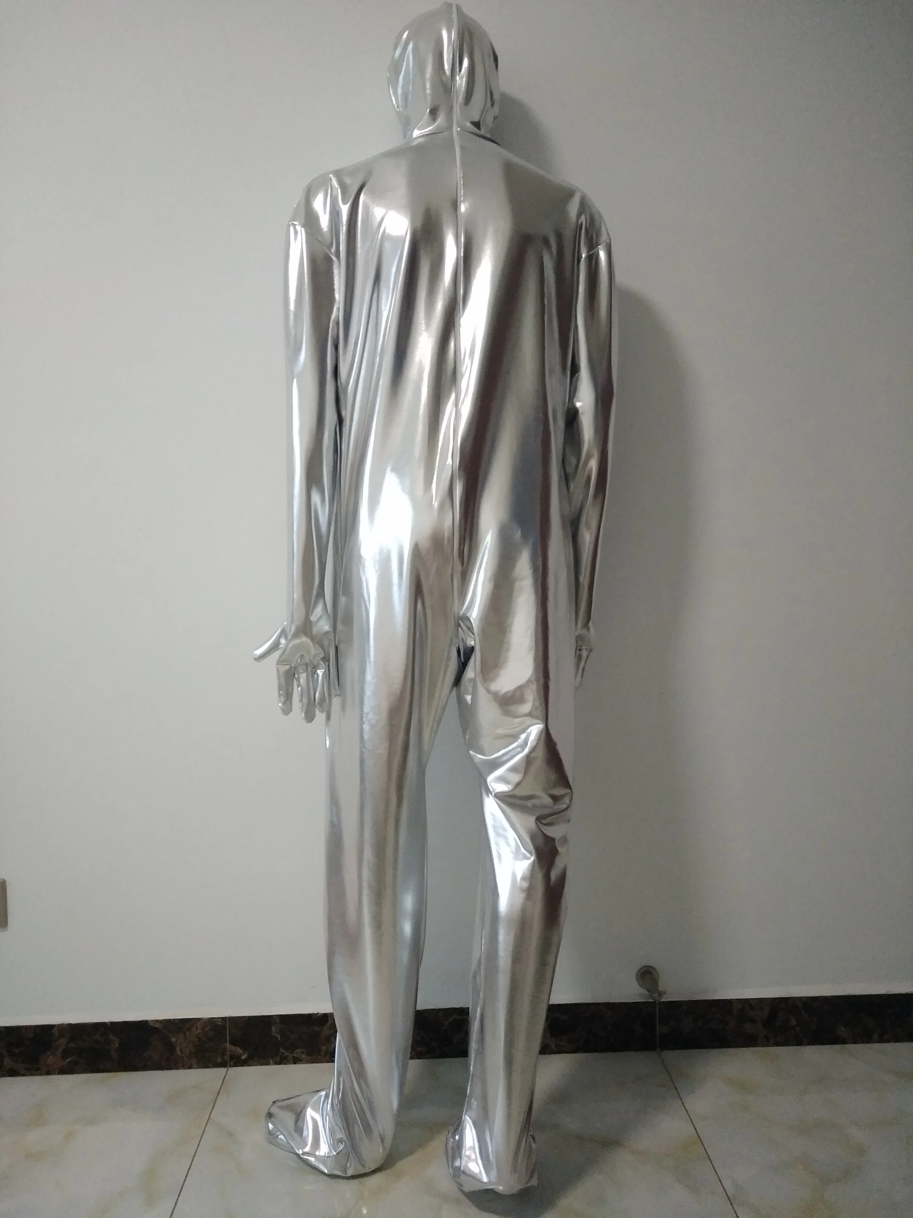 Комбинезон для взрослых большого размера серебристого цвета косплея