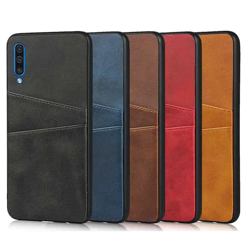 

Case For Samsung Galaxy A10 M10 A20 A30 A40 A50 A50S A30S A70 A20e A51 A71 Back Cover 2 Card Slot PU Leather Phone Bag Cases