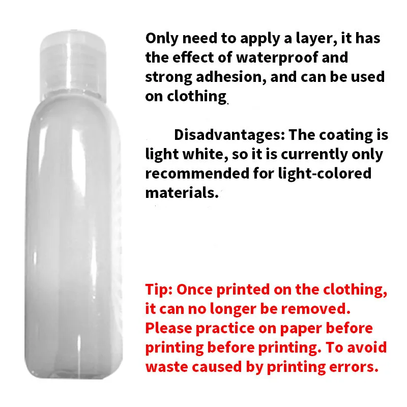 

NEW Waterproof Longlasting Coating Fixative for Mbrush Printpods Printpen Printer Suitable for Clothing Fabric Materials #R10