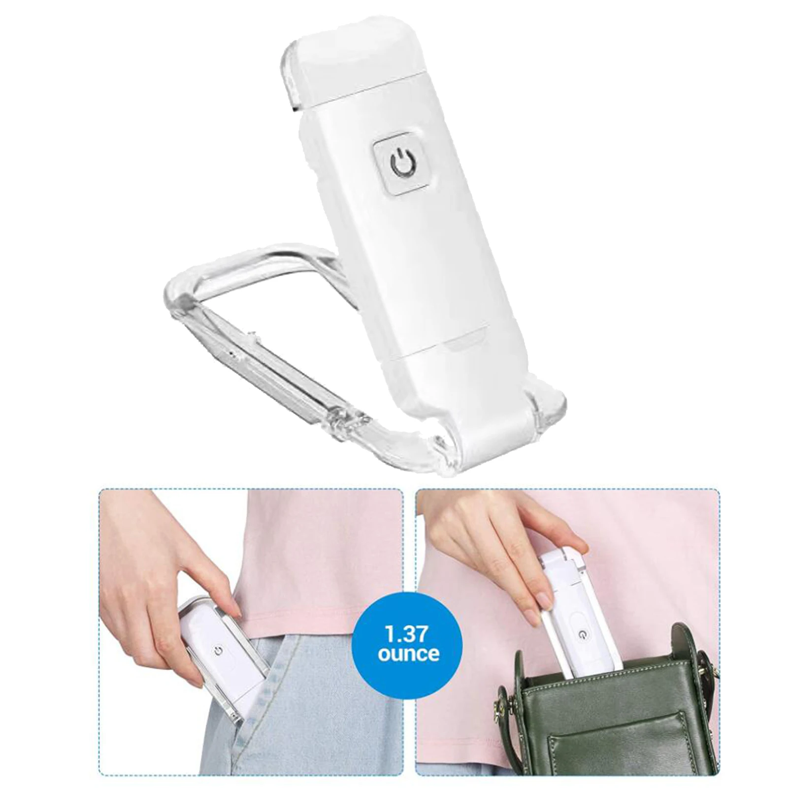 

LED Light Clipped to Book Reading Lamp Rechargeable 2 Brightness Levels 90° Flexible Lamp Kids Students Readers