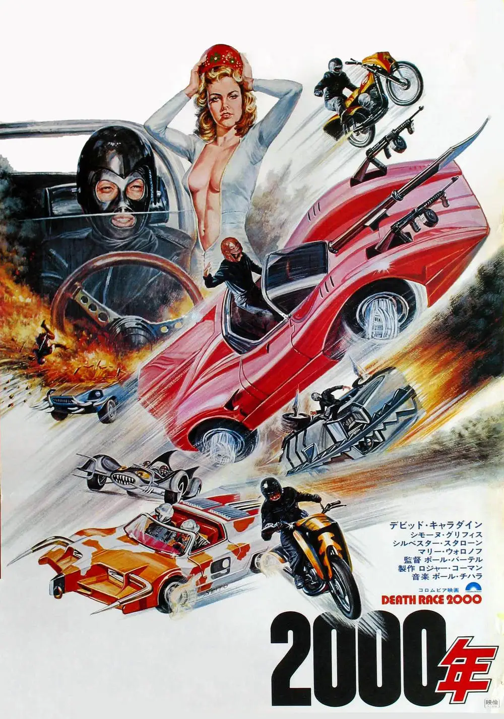 

Hot Rare movie Death Race 2000 1975 Art SILK POSTER Wall Art Home Decorative painting