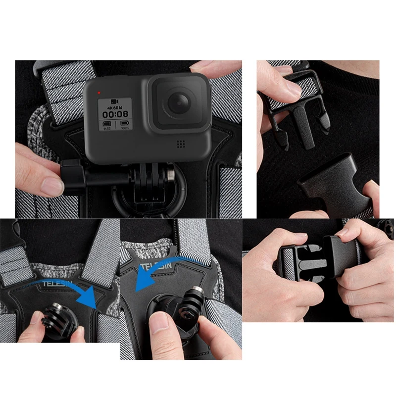 TELESIN нагрудный ремень двойное крепление Нескользящая сильная эластичность для