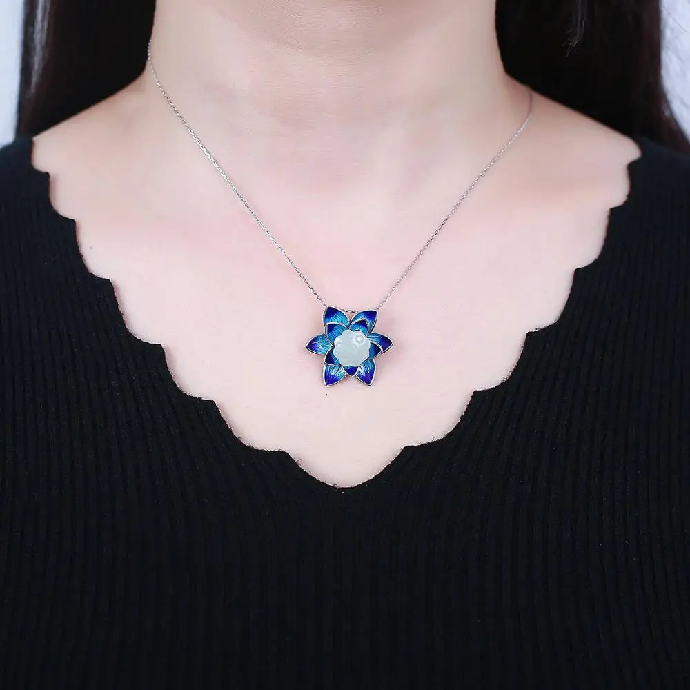 Новинка 2019 г. Открытое кольцо из чистого серебра 925 пробы в стиле Тай голубой