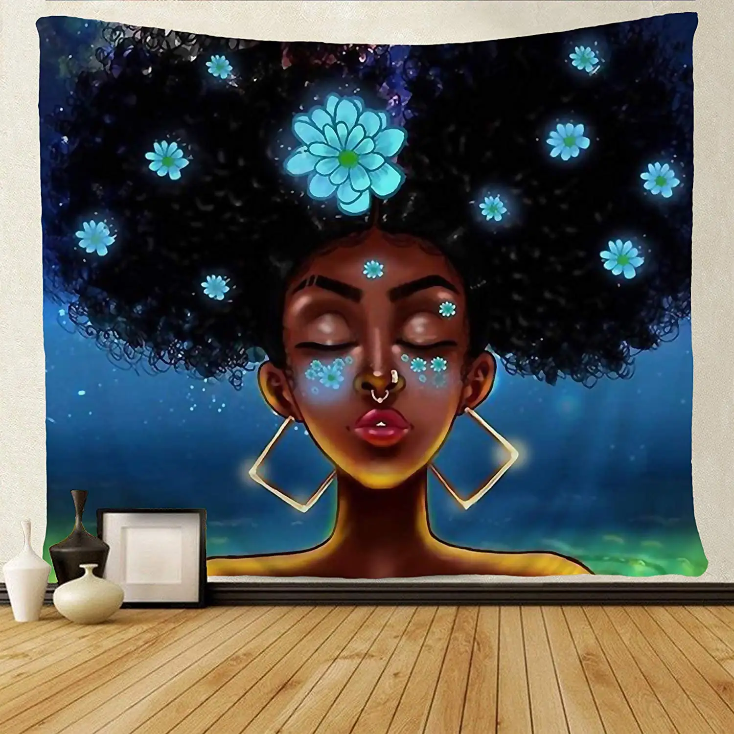 Афроамериканская Женская фотография стена искусство хиппи спальня гостиная