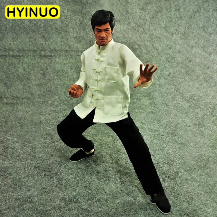 Kongfu Брюс Ли белый костюм с длинным рукавом модель для 12 &quotтела 1/6|Игровые фигурки