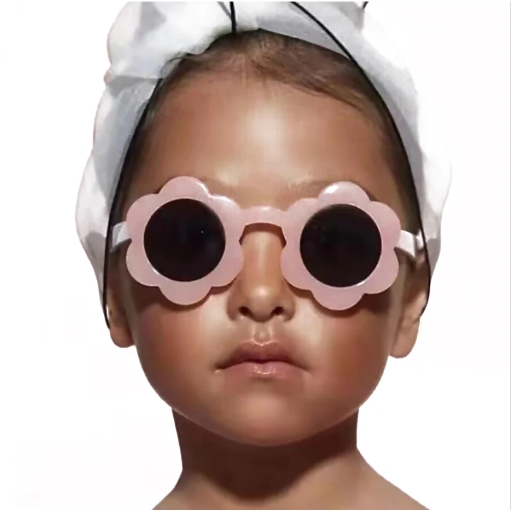 

Pudcoco Baby Kid Boys Girls Sunglasses Anti-UV Sunflower Shaped Sunglasses Children Outdoor Beach Glasses