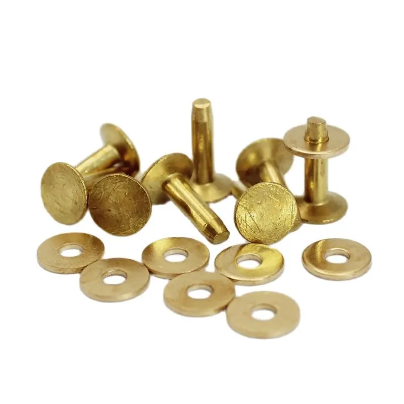 

Wholesale Brass Rivets & Burrs For Leather,Many Sizes For Choice(Cap Diameter X Post Length)