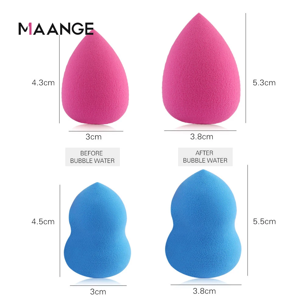 5 шт. спонж для макияжа MAANGE нанесения основы консилера крема мягкая губка в воде