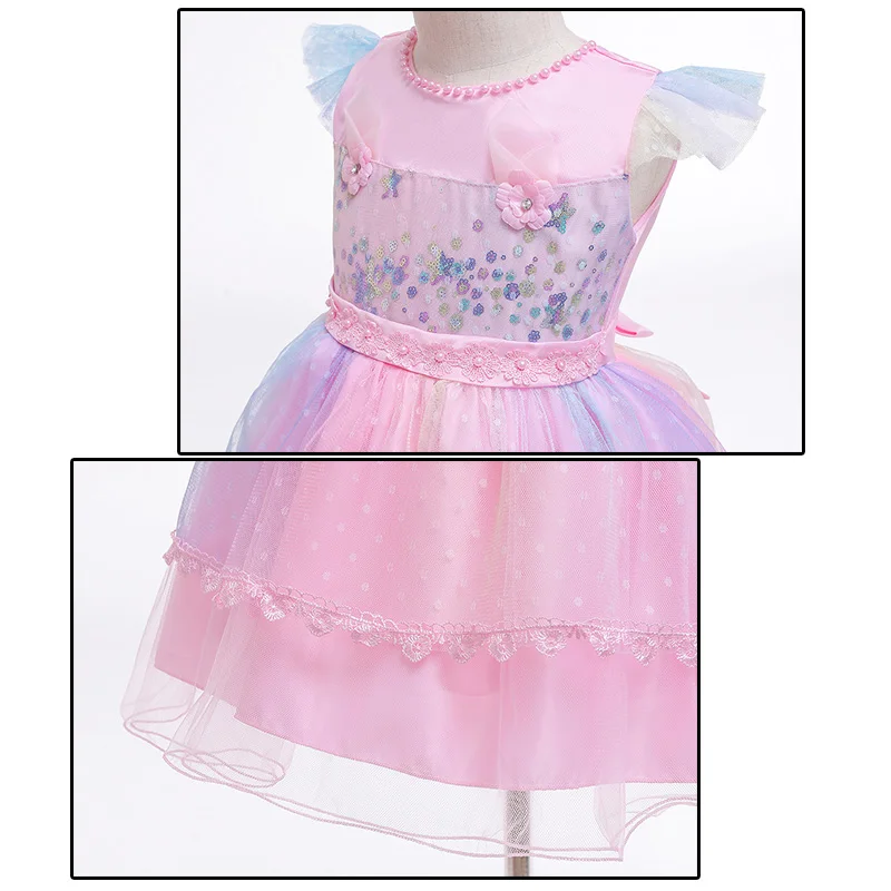 2020 г. Детские платья с единорогом для малышей платье цветочным рисунком