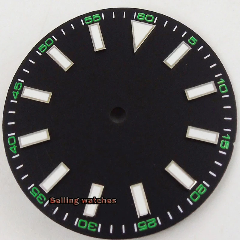 

30.8mm black watch dial white marks fit MIYOTA 8215 Mingzhu 2813 automatic movement