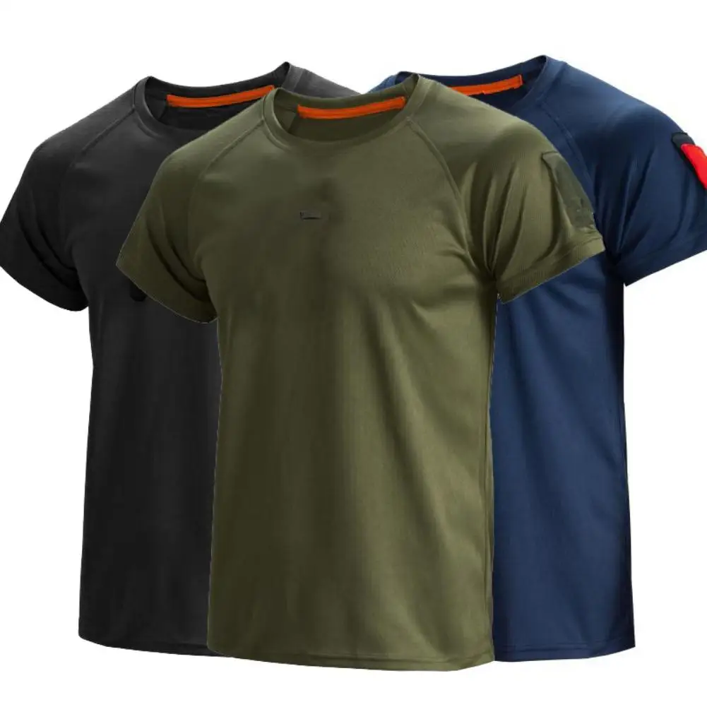 

Solid Color Men Breathable Quick Drying Short Sleeve O Neck T-shirt Summer Top