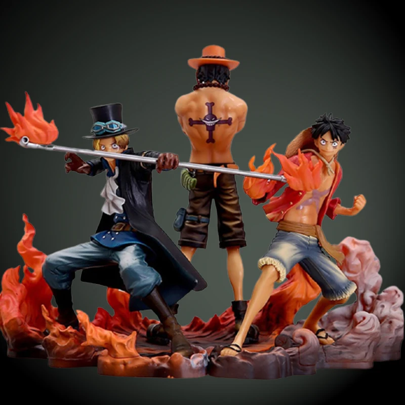 3 шт. аниме фигурка обезьянки D Luffy Ace Sabo
