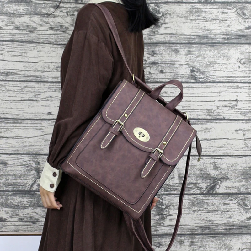 

Fashion Women Leather Backpack Pu Cool Urban Preppy Style School Bag Backpacks For Teenage Girls Vintage Feminina Shoulder Bags