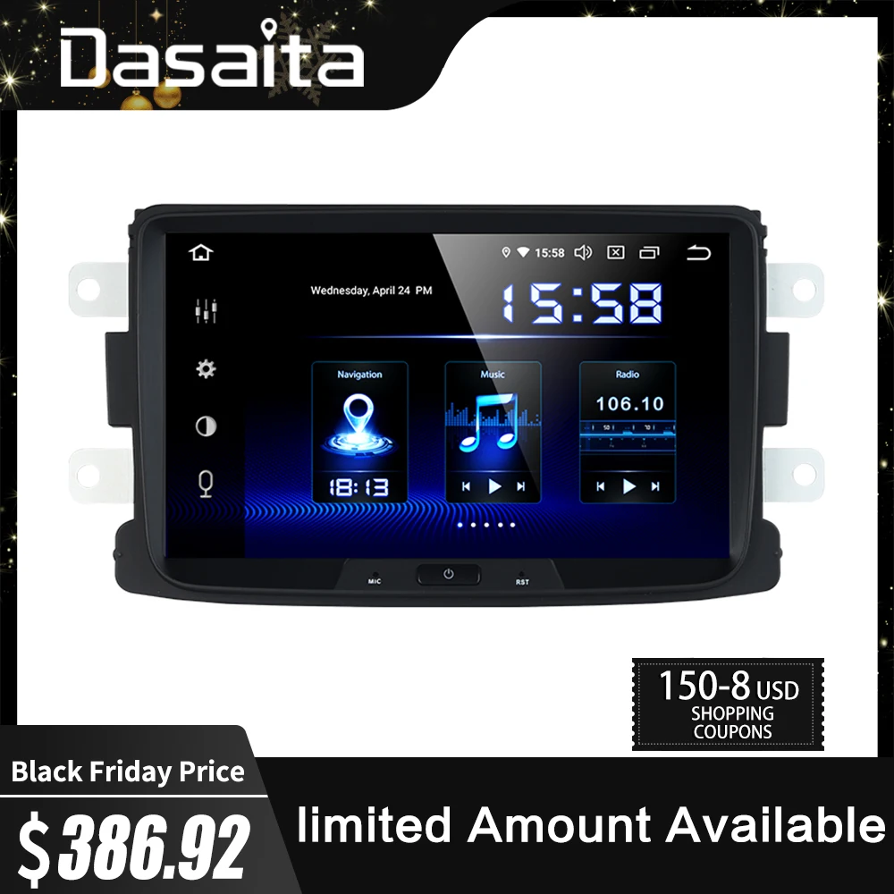 Dasaita " ips радио автомобиля Multimidia Android 9,0 для Renault Duster Dacia Sandero Duster Captur Lada Xray 2 Logan Autoradio DSP