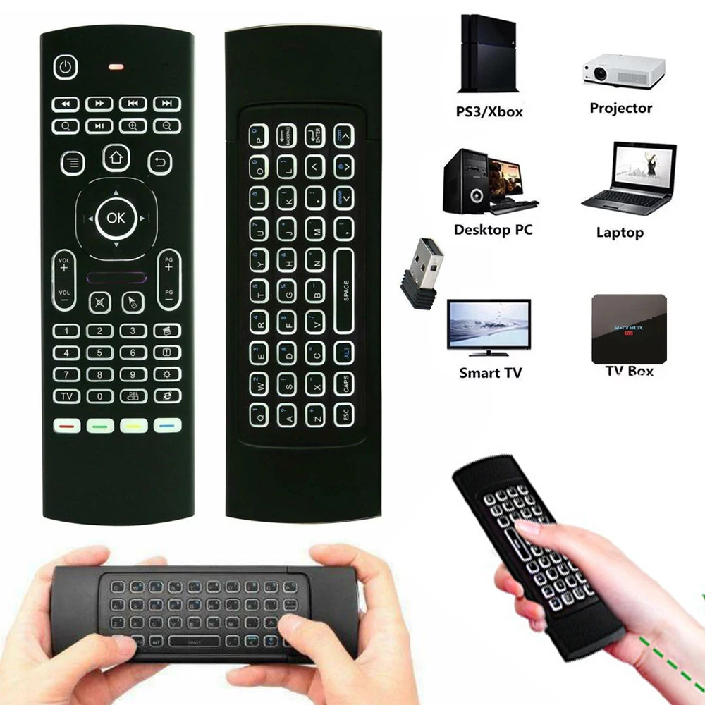 

Backlight 2.4G Wireless Air Fly Mouse Remote Control For PC Laptop Smart TV Box